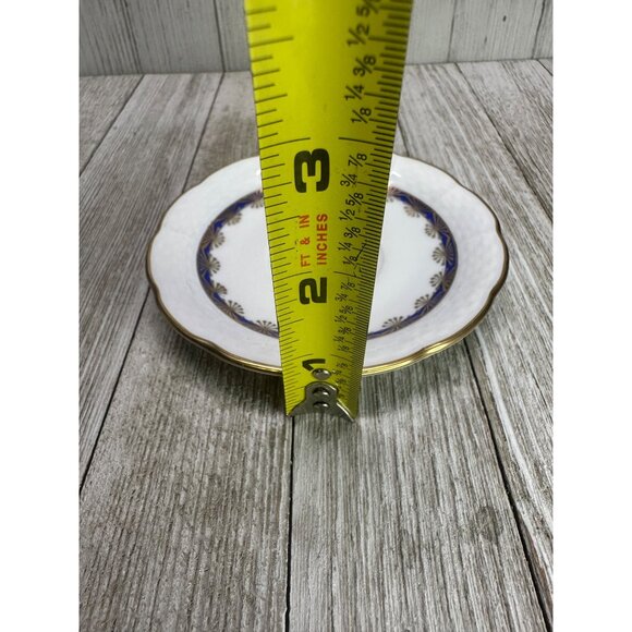 Vintage TK Thun Czechoslovakia Teacups & Saucers Blue & Gold Rim - Set of 2 - Picture 14 of 14